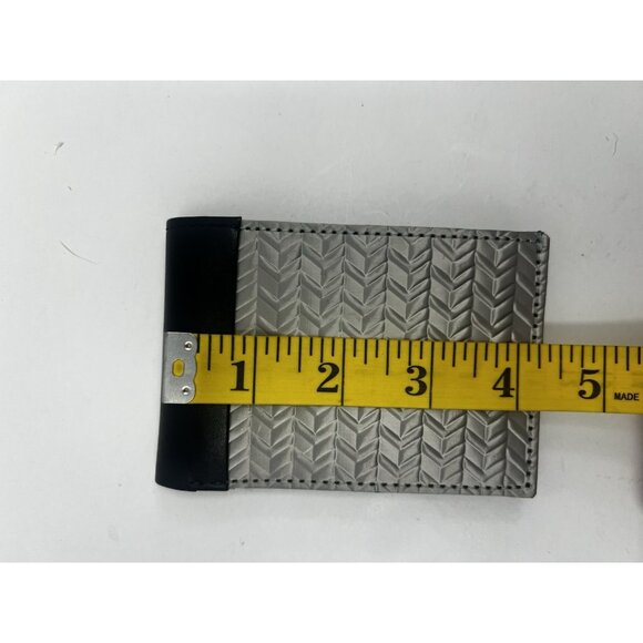 RARE NEW Stewart/Stand Thin Stainless Steel Wallet RFID Blocking Herringbone - Picture 3 of 12